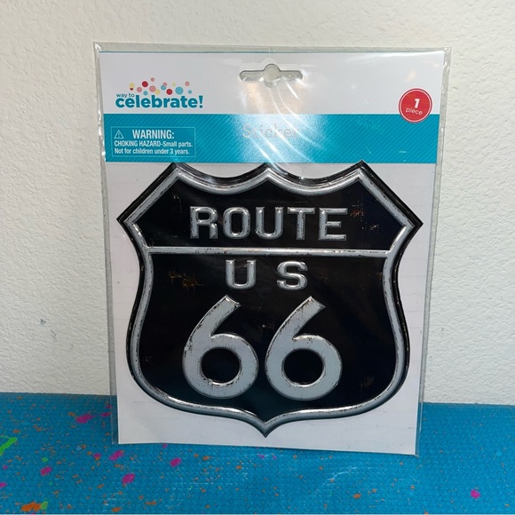 New & sealed Large Three-Dimensional "Route US 66" Sticker (6"x 6") - Picture 1 of 5